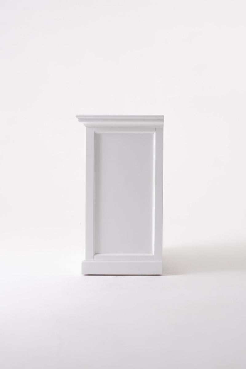 Wood Nightstand With Dividers - Distressed White