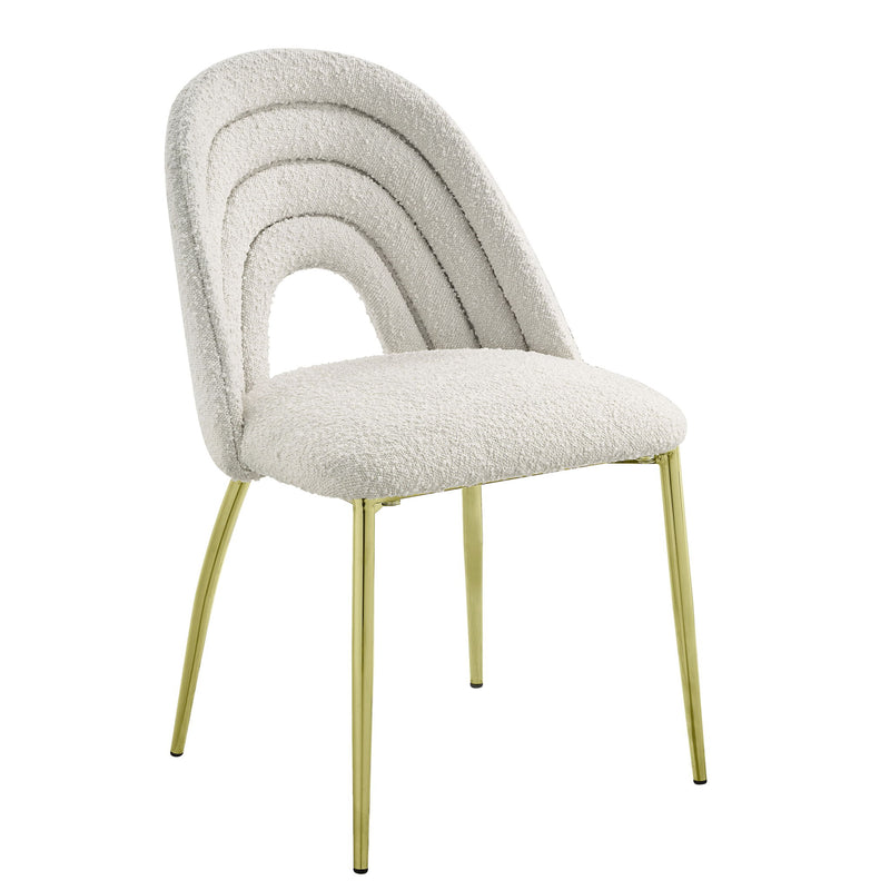 Contemporary Upholstered Fabric Dining Side Chairs (Set of 2) - Beige