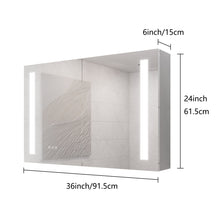 Load image into Gallery viewer, LED Medicine Cabinet With Mirror, Double Door With Defogger, Dimmer, Surface Mount
