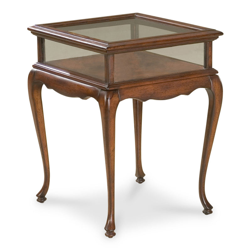 Glass Rectangular End Table - Dark Brown
