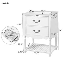 Load image into Gallery viewer, Wave Design Bathroom Vanity With Sink, 2 Drawers And Open Shelf
