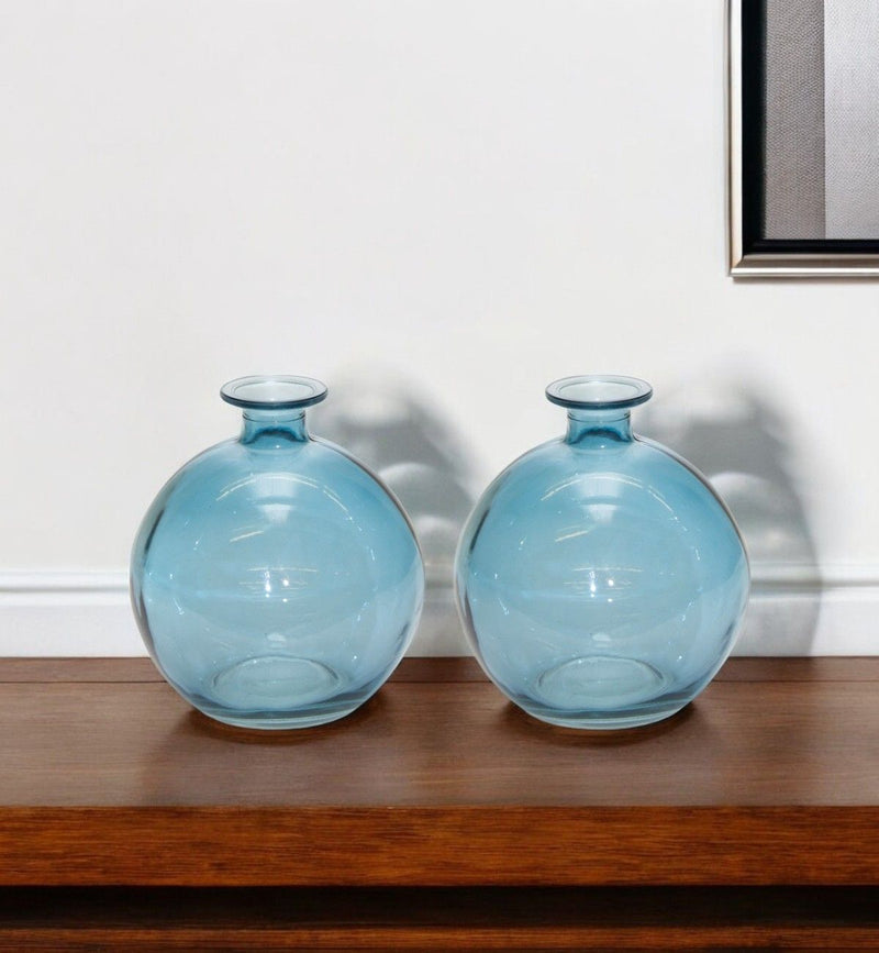Round Table Vase (Set of 2) - Blue
