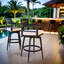 Load image into Gallery viewer, Outdoor Swivel Bar Chairs, 360 Degree Rotation, Ergonomic Backrest (Set of 2)
