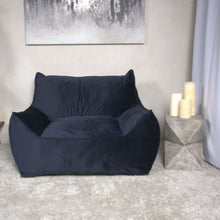 Load image into Gallery viewer, Allea - Velveteen Bean Bag Chair With Armrests - Midnight Blue

