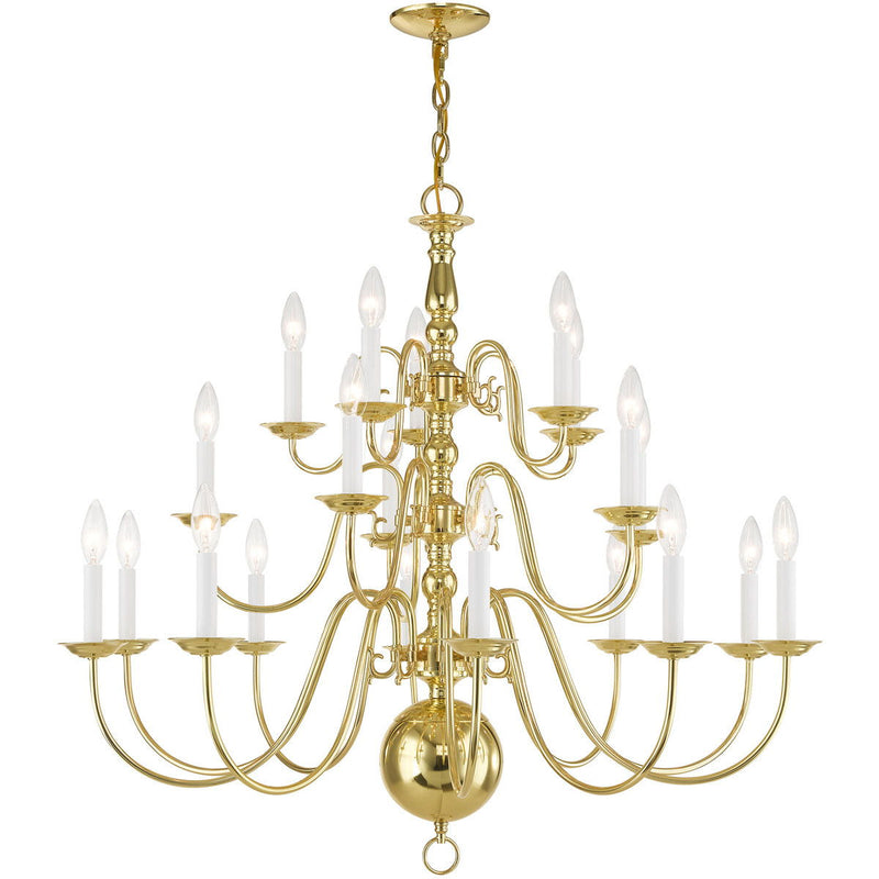 33" Multi Light Dimmable Chandelier With Shades - Brass