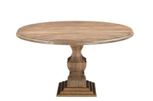 Load image into Gallery viewer, 54" Solid Wood Pedestal Base Round Top Dining Room Table - Brown
