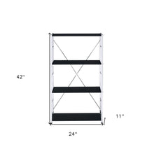 Load image into Gallery viewer, Four Tier Etagere Bookcase - Black / Silver
