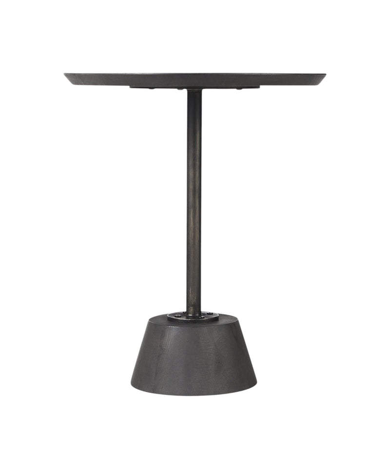 Solid And Manufactured Wood Round End Table - Black