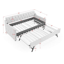 Load image into Gallery viewer, Size Upholstered Daybed With Trundle And USB Charging Armrest
