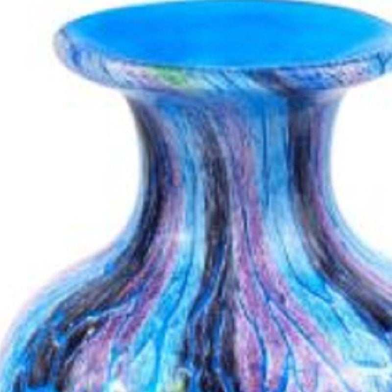 Abstract Round Table Vase - Blue / Green