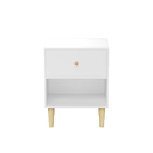 Load image into Gallery viewer, Nightstand With 1 Drawer And 1 Shelf - White

