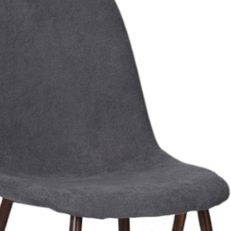 Upholstered Fabric Dining Side Chairs (Set of 4) - Gray / Brown