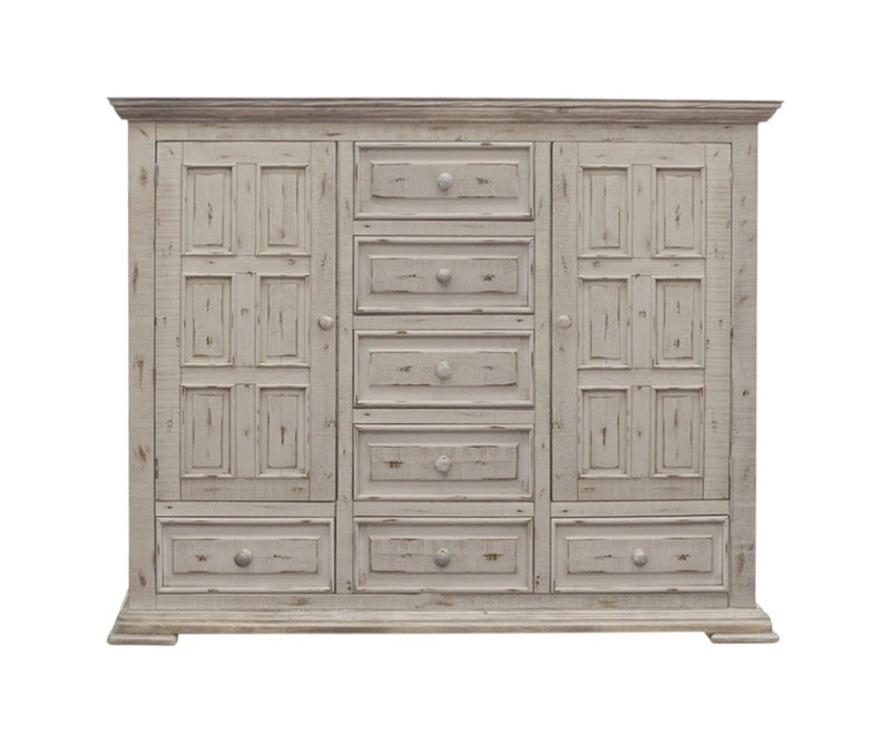 Solid Wood Seven Drawer Gentlemans Chest - White