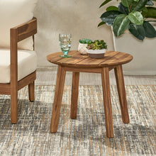 Load image into Gallery viewer, Outdoor Side Table With Slat Top - Brown

