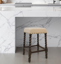 Load image into Gallery viewer, Backless Counter Height Bar Chair With Footrest 24" - Cream and Espresso
