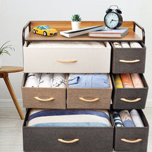 Load image into Gallery viewer, Fabric And Steel Accent Chest With Two Shelves And Seven Drawers - Brown
