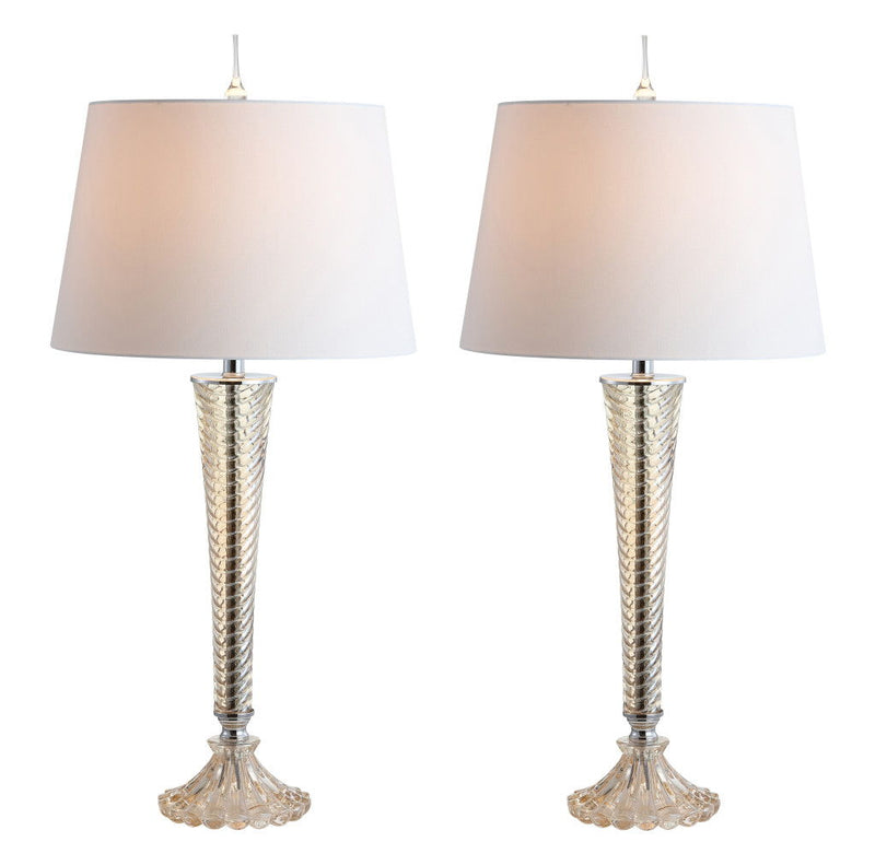 Urn Buffet Lamps With Globe Shades (Set of 2) - Champagne