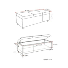 Load image into Gallery viewer, Avalon - Multifunctional Storage Ottoman Bench
