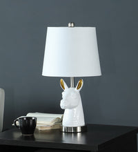 Load image into Gallery viewer, 21" Bedside Table Lamp With White Empire Shade - Silver
