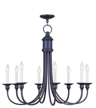 Load image into Gallery viewer, 27" Eight Light Metal Dimmable Chandelier With Shades - Bronze
