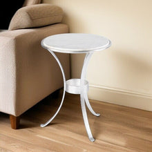 Load image into Gallery viewer, Marble Curvy Round End Table - Silver
