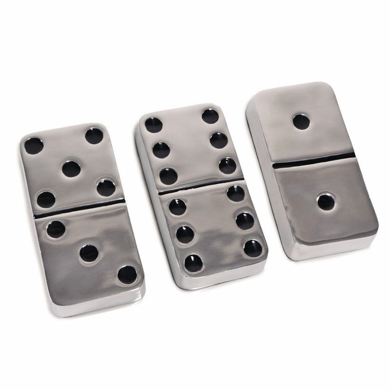 Decorative Dominoes (Set of 3) - Silver / Silver