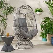 Load image into Gallery viewer, Patio Swivel Basket Egg Chair With Cushion
