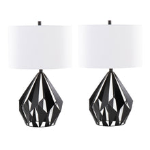 Load image into Gallery viewer, Geo - Me Tri Contemporary Table Lamp (Set of 2) - Matte Black / White
