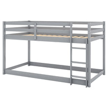 Load image into Gallery viewer, Twin over Twin Floor Bunk Bed with Ladder , Gray(Old SKU:WF281727AAE/WF286602AAE)
