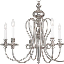 Load image into Gallery viewer, 24" Six Light Metal Dimmable Chandelier With Shades - Nickel
