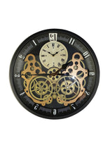 Load image into Gallery viewer, Silent Skeleton Exposed Gear Round Wall Clock - Black / Gold / White
