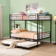 Load image into Gallery viewer, Full Over Full Modern Metal Bunk Bed With Trundle - Black
