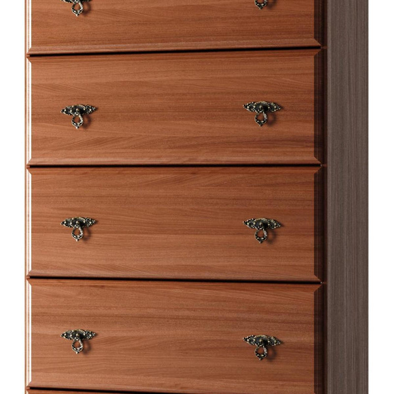 Solid Wood Five Drawer Dresser (760736) - Coffee