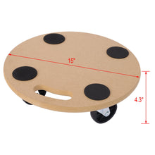 Load image into Gallery viewer, Furniture Moving Dolly, Heavy Duty Wood Rolling Mover With Wheels For Piano Couch Fridge Heavy Items, Securely Holds 500 Lbs (2 Piece Round Platform) - Natural
