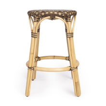 Load image into Gallery viewer, Rattan Backless Counter Height Bar Chair - Natural And Brown

