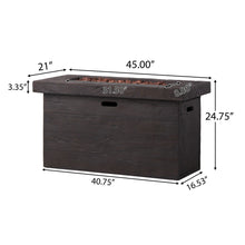 Load image into Gallery viewer, Custer - Rectangular Fire Pit 50, 000 Btu Magnesium Oxide - Brown
