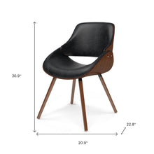 Load image into Gallery viewer, Solid Wood Dining Parsons Chair - Black / Walnut
