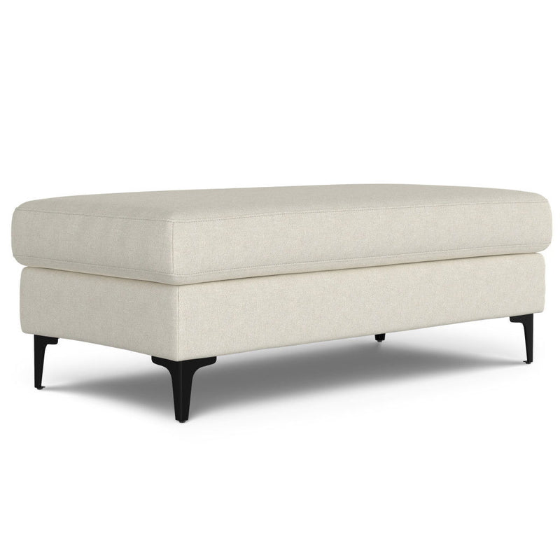 48" Fabric Ottoman - Cream / Black