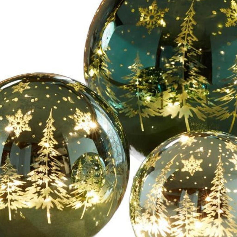 Trees Tabletop Sculpture With LED (Set of 3) - Green