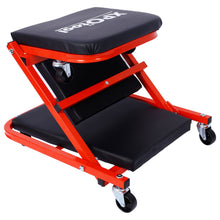 Load image into Gallery viewer, Mechanic Creeper, Z Creeper Seat 2 In 1 Low Profile With 6 Wheels Steel Vinyl - Red
