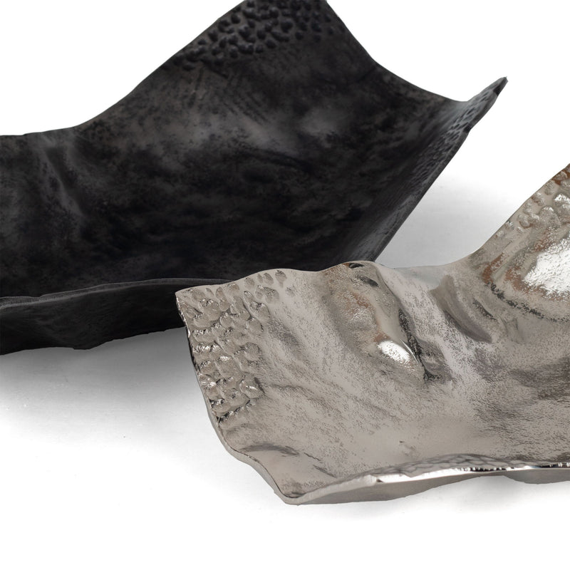 Metal Vanity Tray (Set of 2) - Gray / Silver