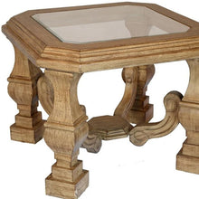 Load image into Gallery viewer, Wood Glass Square End Table - Light Brown / Clear
