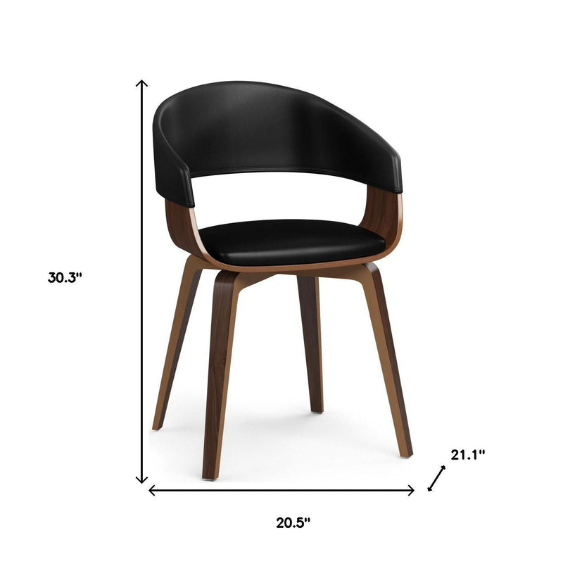 Wood Dining Parsons Chair - Black / Walnut