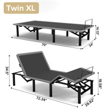 Load image into Gallery viewer, Adjustable Bed Frame With Massage Head &amp; Foot Incline, Wireless Remote, USB Ports, LED Night Light
