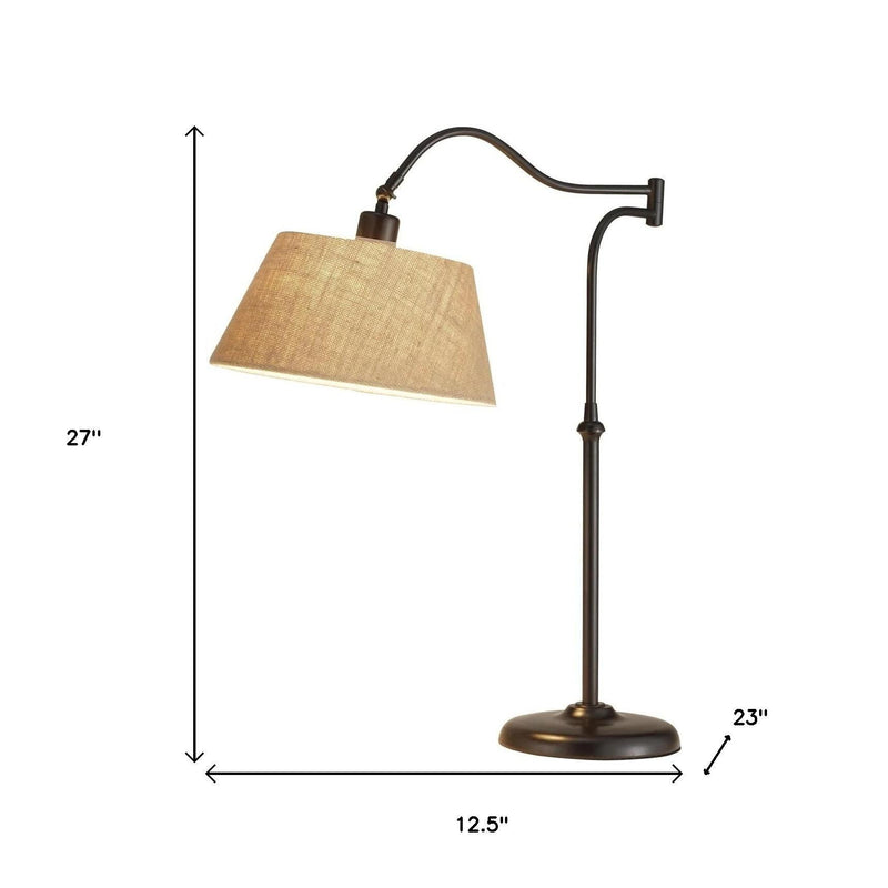 Metal Swing Arm Adjustable Table Lamp - Dark Bronze