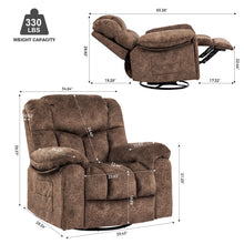 Load image into Gallery viewer, Swivel And Rocking Recliner Chair With Massage And Heating
