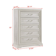 Load image into Gallery viewer, 5 Drawer Tall Storage Chest - Antique White
