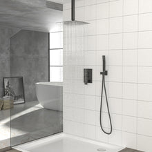 Load image into Gallery viewer, Modern Dual Shower Head System With 16" Ceiling Mount Finish, Stainless Steel And Brass

