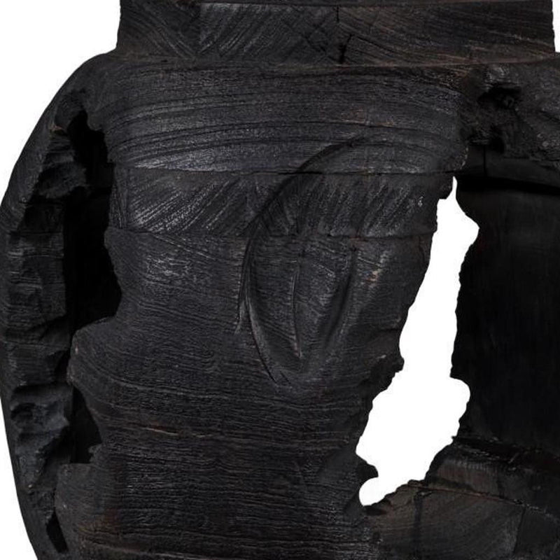 Table Vase With Sculptural Details - Black