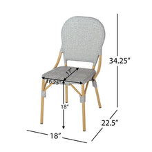 Load image into Gallery viewer, Outdoor Rattan And Aluminum Armless French Bistro Chairs (Set of 2) - Dark Gray
